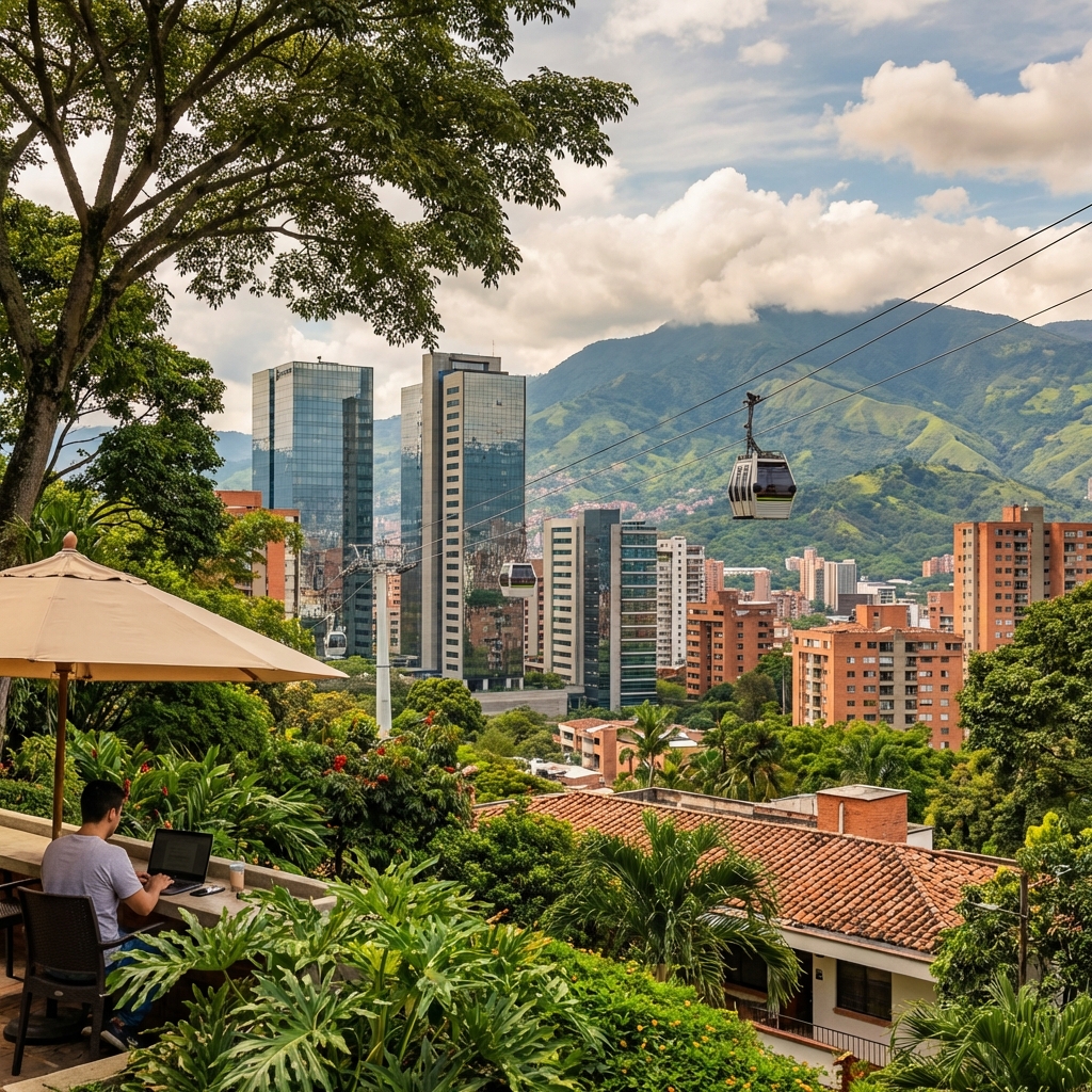 Vue de Medellin, Colombie